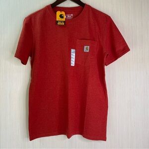 NWT Carhartt Women’s Heavyweight Loose Fit Short Sleeve Red Pocket Tee Small